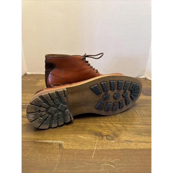 Azkbird Men’s Brown Leather High Oxfords Size 10 - Picture 6 of 7